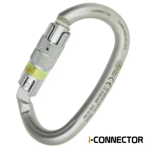[414LH1999KK] KONG I-OVALONE TWISTED CARABINER STEEL - TWIST LOCK