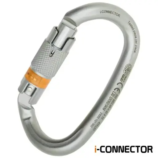 [414LN1999KK] KONG I-OVALONE TWISTED CARABINER STEEL - AUTO LOCK - TRIPLE LOCK
